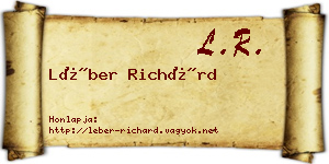Léber Richárd névjegykártya
